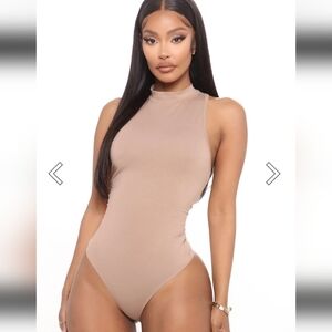 Fashion Nova- Mel Sleeveless Mock Neck Bodysuit- W Sz Small